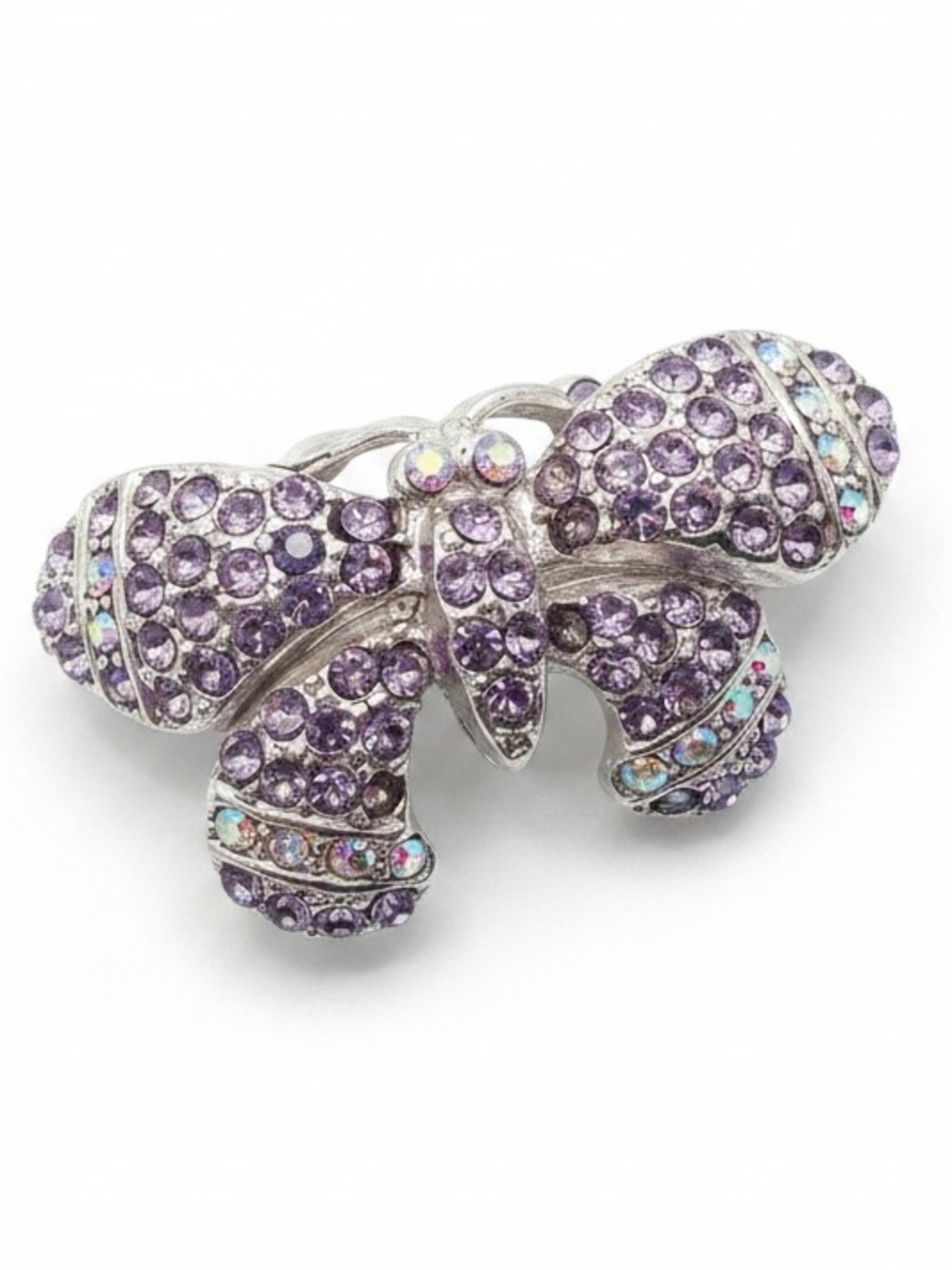Lilac Crystal Butterfly Brooch - Women Jewelry